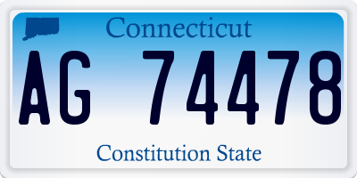 CT license plate AG74478