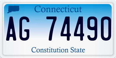 CT license plate AG74490
