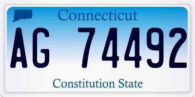 CT license plate AG74492