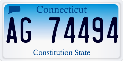 CT license plate AG74494