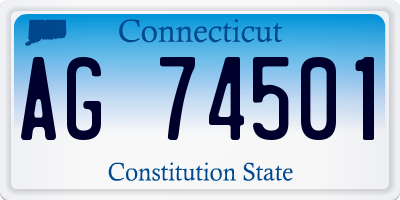 CT license plate AG74501