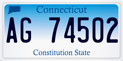 CT license plate AG74502