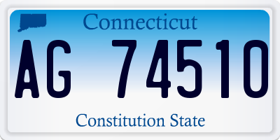 CT license plate AG74510
