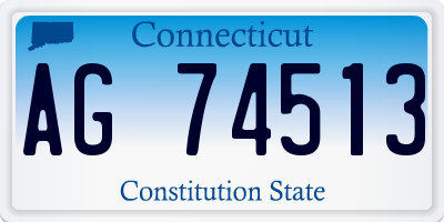 CT license plate AG74513