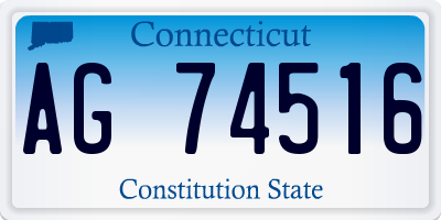 CT license plate AG74516