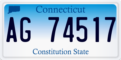 CT license plate AG74517