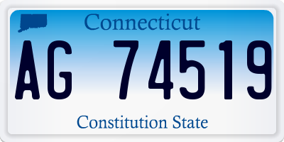 CT license plate AG74519