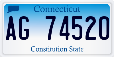 CT license plate AG74520