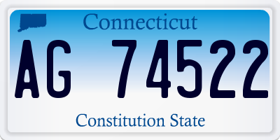 CT license plate AG74522