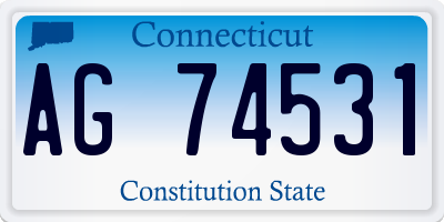 CT license plate AG74531