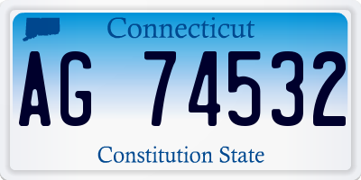 CT license plate AG74532