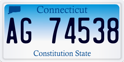 CT license plate AG74538