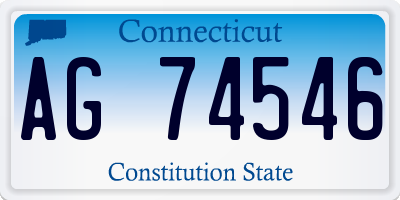 CT license plate AG74546