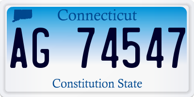 CT license plate AG74547