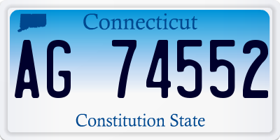 CT license plate AG74552