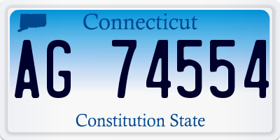 CT license plate AG74554