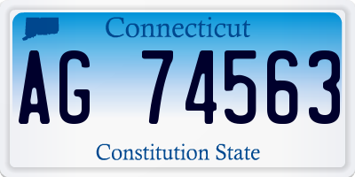 CT license plate AG74563