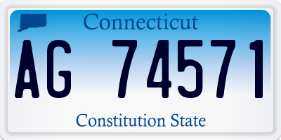 CT license plate AG74571