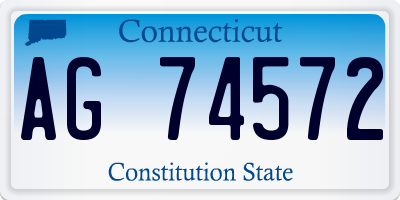 CT license plate AG74572