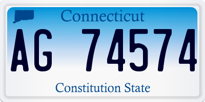 CT license plate AG74574