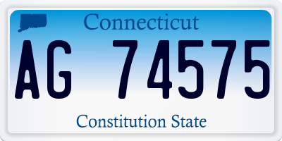 CT license plate AG74575