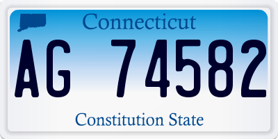CT license plate AG74582