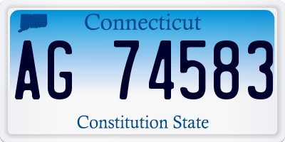 CT license plate AG74583