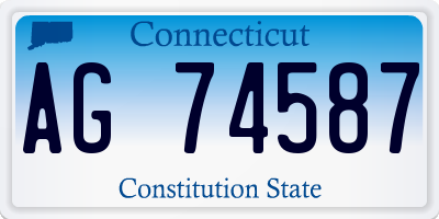 CT license plate AG74587