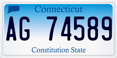 CT license plate AG74589