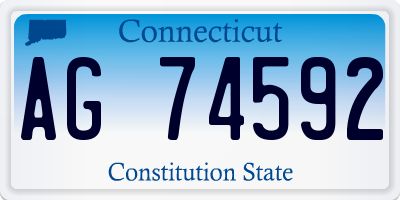 CT license plate AG74592