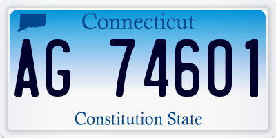 CT license plate AG74601