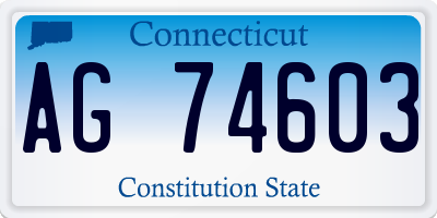CT license plate AG74603