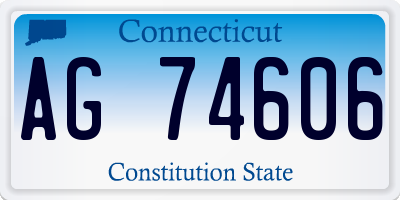 CT license plate AG74606