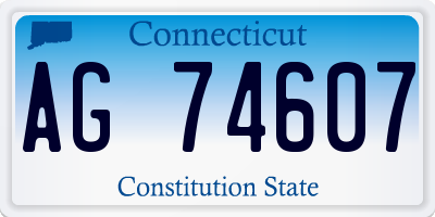 CT license plate AG74607