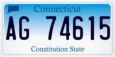 CT license plate AG74615