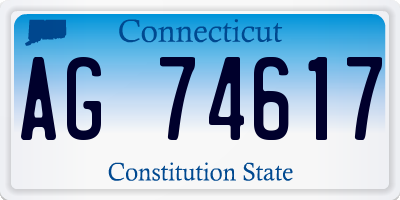 CT license plate AG74617
