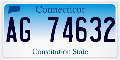 CT license plate AG74632