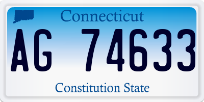 CT license plate AG74633