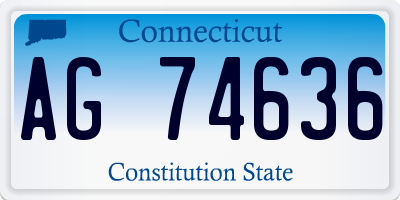 CT license plate AG74636