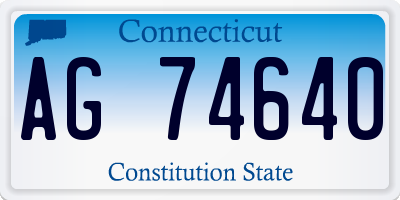 CT license plate AG74640