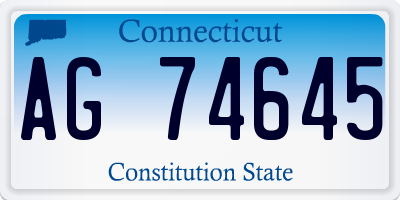 CT license plate AG74645