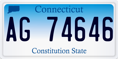 CT license plate AG74646