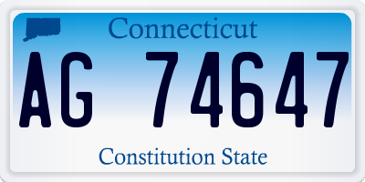 CT license plate AG74647