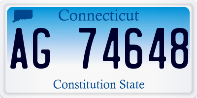 CT license plate AG74648