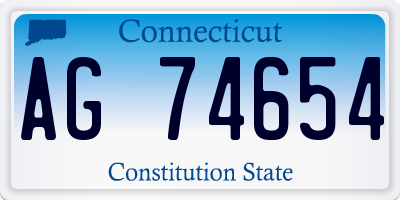 CT license plate AG74654