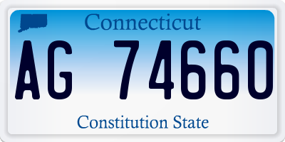 CT license plate AG74660