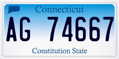 CT license plate AG74667