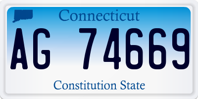 CT license plate AG74669