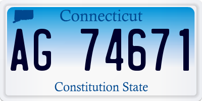 CT license plate AG74671