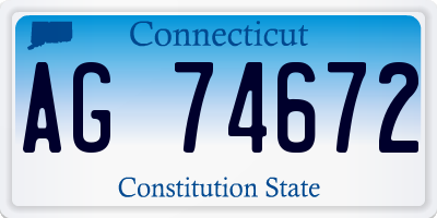CT license plate AG74672